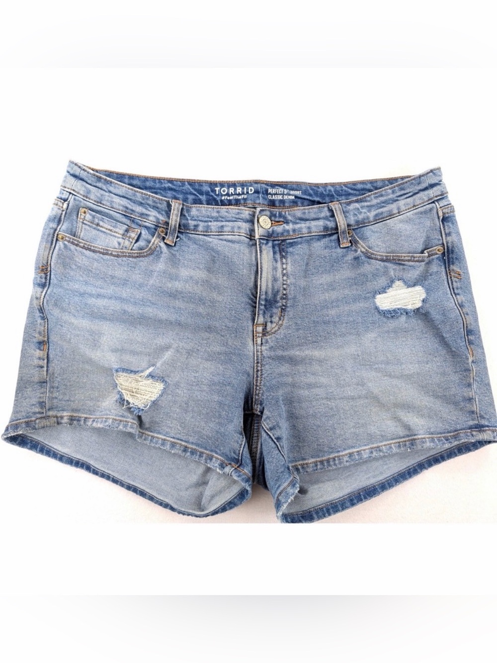 torrid Light Wash Distressed Denim Jean Shorts